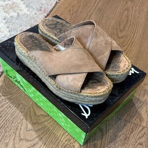 Sam Edelman Brown Espadrille Slides